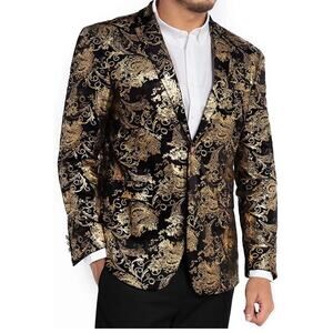 Cloudstyle Men's Dress Suit Notched Lapel Slim Fit Stylish Blazer Dress 3XL